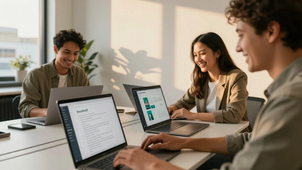 Marketing team using AI tools to optimize ad copy and email campaigns.