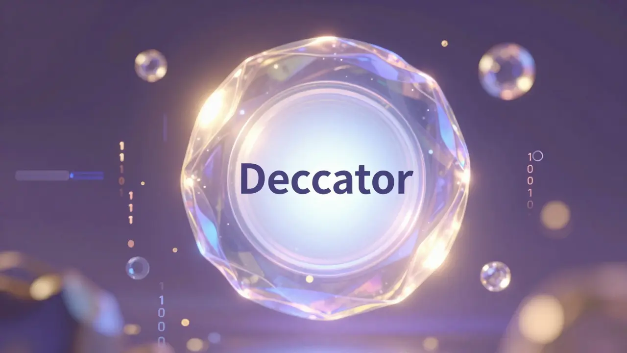 Abstract representation of a function decorator as a shimmering aura wrapping a crystalline core.