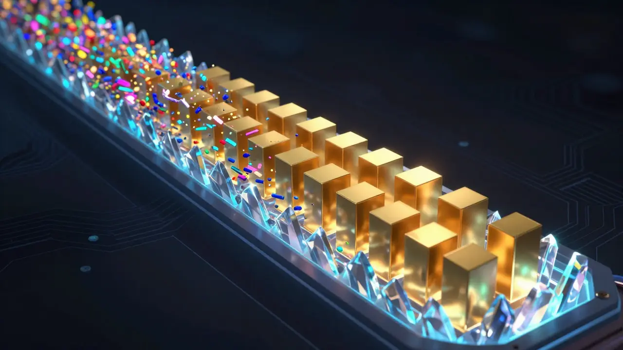 Abstract visualization of messy data becoming clean structured data