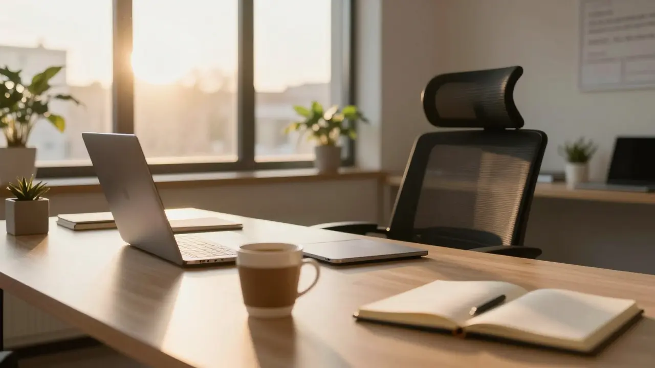 Serene workspace setup emphasizing deep work and reduced distractions