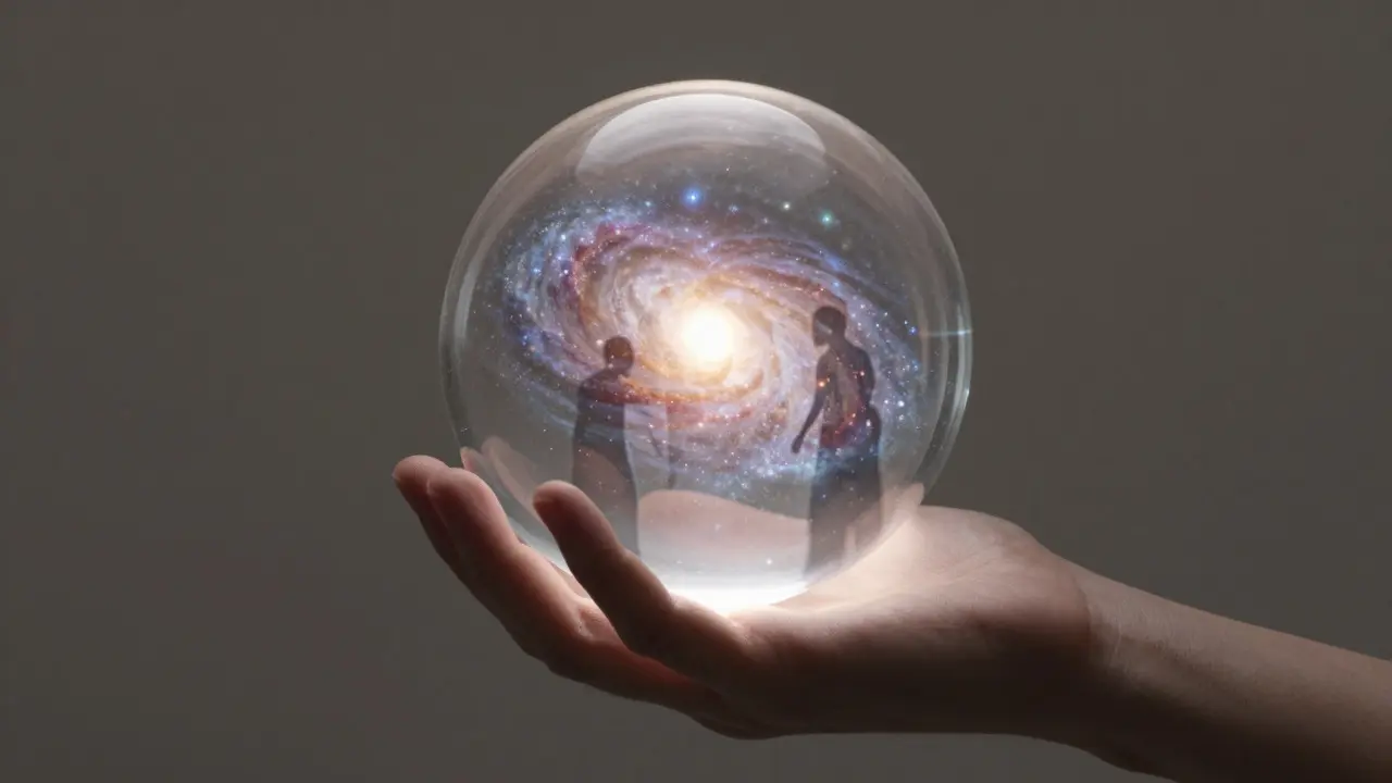 A hand holding a glowing sphere symbolizing ethical oversight and bias mitigation in AI.