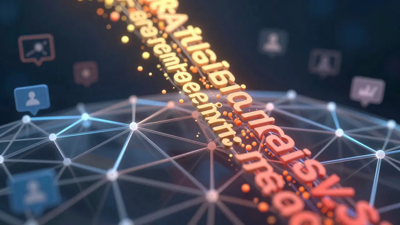Abstract visualization of AI analyzing customer sentiment and emotions from text.