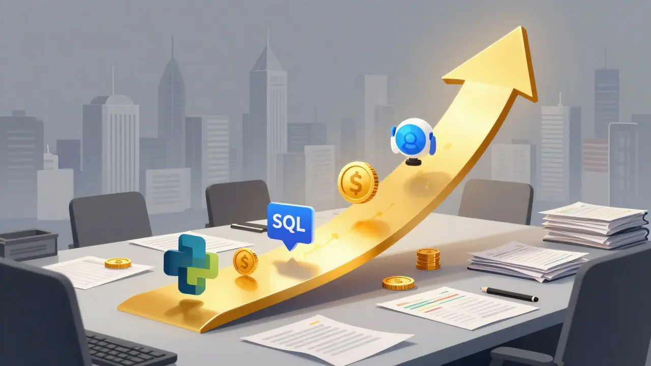 Golden path showing salary growth through coding skills and efficiency.