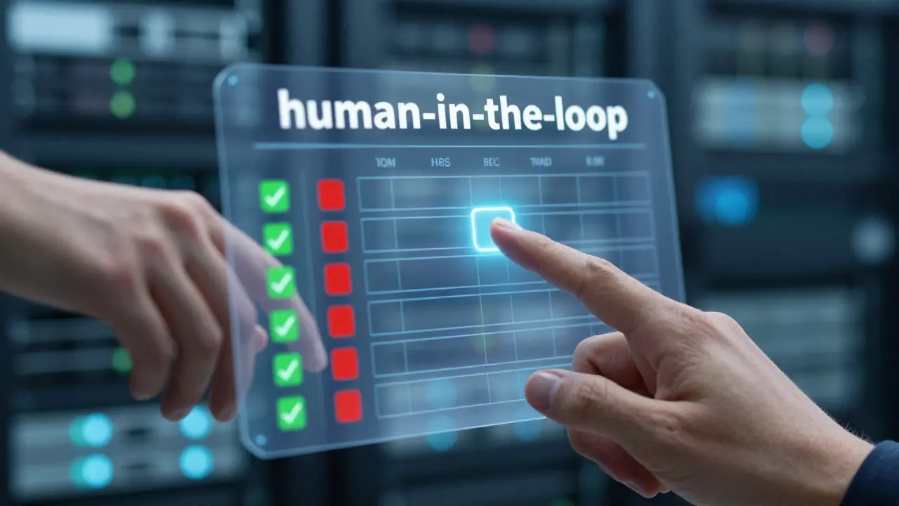 Human hand hovering over a digital interface for ethical AI oversight.